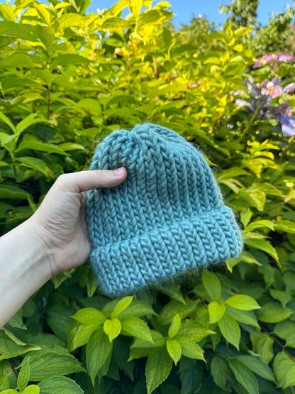 Duck Egg knitted merino wool hat - Baby