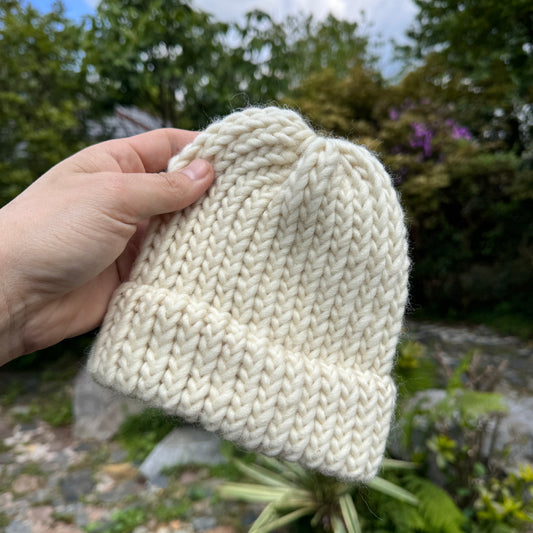 Natural Shetland knitted wool hat - Baby