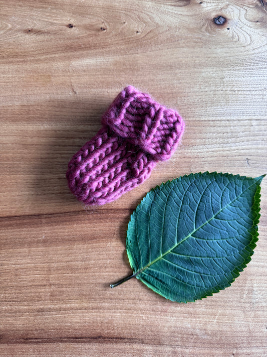 Mulberry Purple Merino Wool Baby Socks