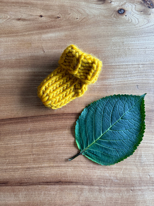 Mustard Merino Wool Baby Socks