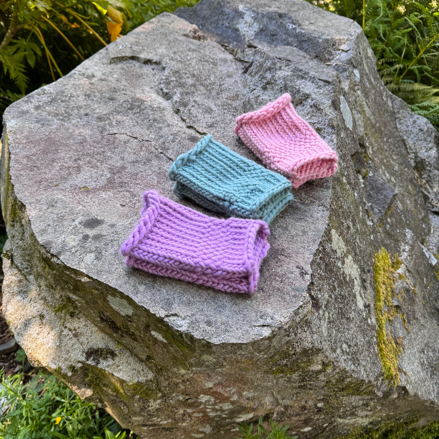 Duck Egg fingerless gloves in 100% merino wool