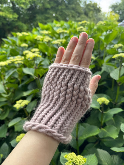 Mink Pink fingerless gloves in 100% merino wool