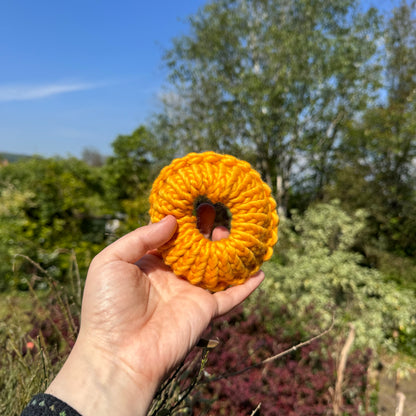 Buttercup knitted hair scrunchie