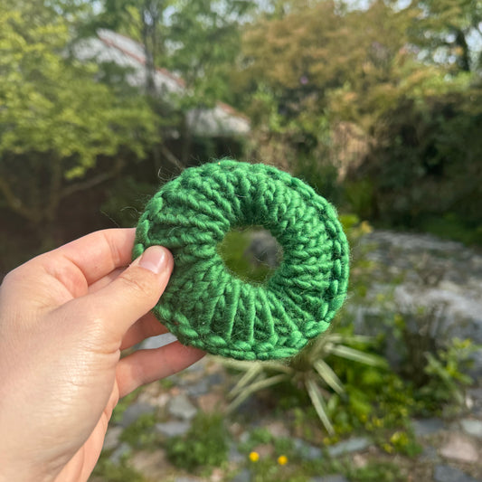 Pine Green knitted hair scrunchie