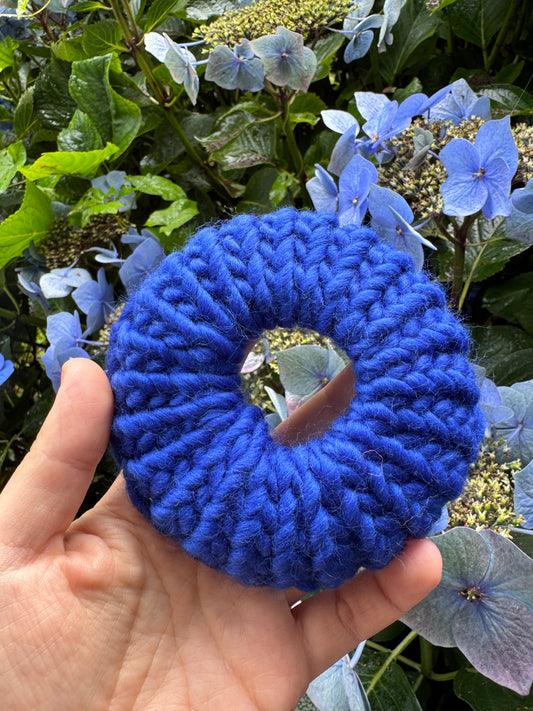 Royal Blue Knitted Scrunchie