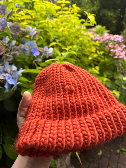 Burnt Orange Knitted Hat - Toddler - SECONDS