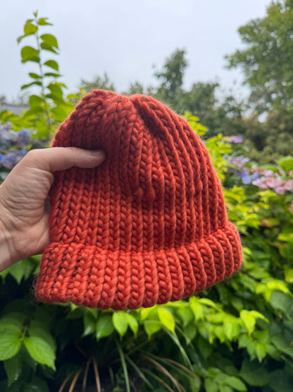 Burnt Orange Knitted Hat - Toddler - SECONDS