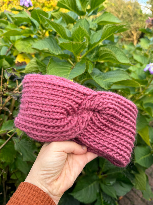 Mulberry knitted twist headband