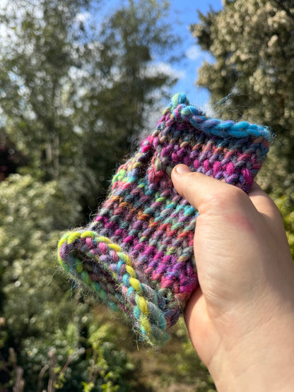 Adult - Fingerless Knitted Gloves - Rainbow