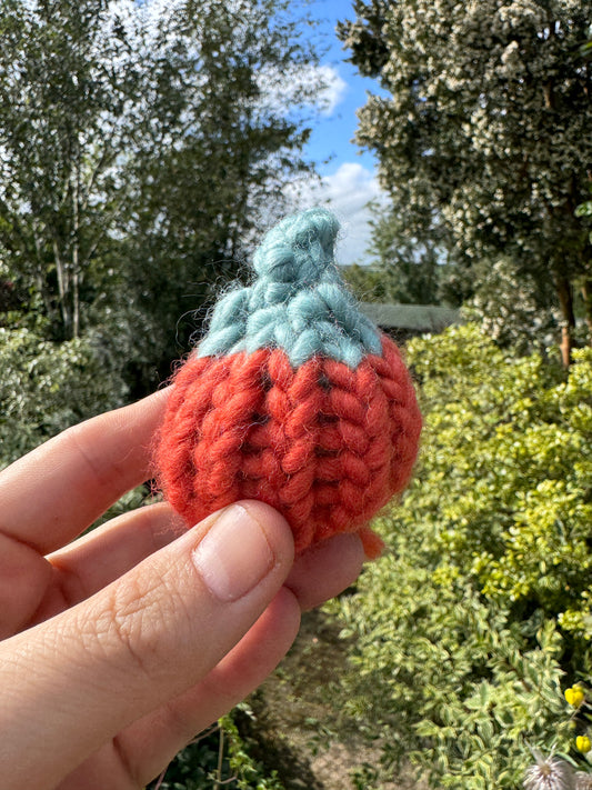 Pumpkin - Hand knitted pumpkin decoration