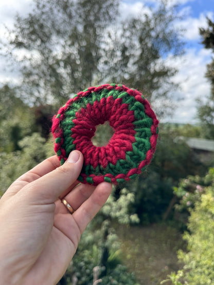 Hand knitted scrunchie - Christmas Scrunchie