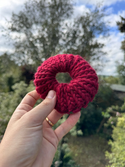 Hand knitted scrunchie - Christmas Scrunchie