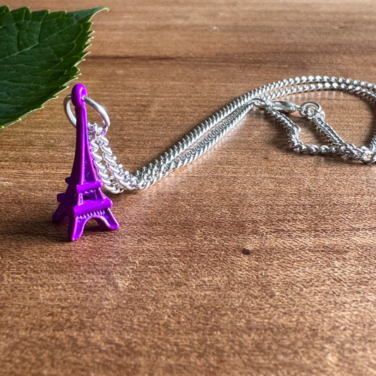 Purple Eiffel Tower Necklace