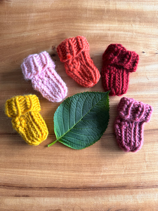 Hand-knitted Baby Socks/Booties in 100% Merino Wool